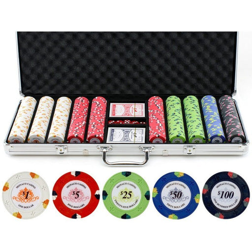BBO Poker Tables Monaco Casino Clay Poker Chips Set - 2BBO-500CHIP-Monaco
