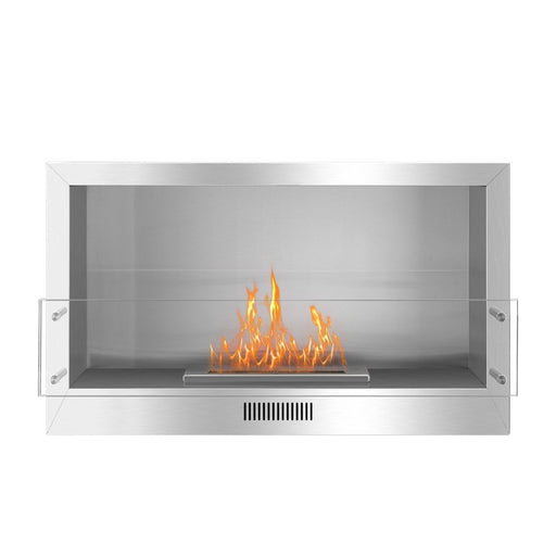 The Bio Flame 38" Firebox Single Sided Built-In - FB-SS-38-16M-Silver-Flush