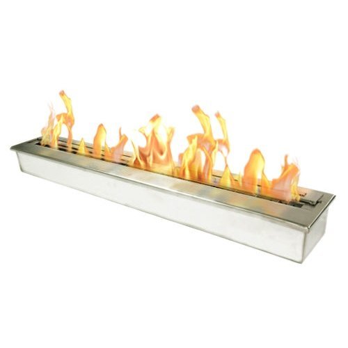 The Bio Flame 48" Ethanol Fireplace Burner - EB-48-Silver